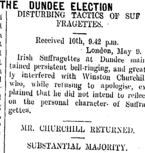 THE DUNDEE ELECTION. (Taranaki Daily News 11-5-1908)