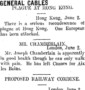 GENERAL CABLES. (Taranaki Daily News 4-6-1908)