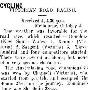 CYCLING (Taranaki Daily News 5-10-1908)