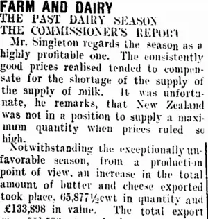 FARM AND DAIRY. (Taranaki Daily News 9-10-1908)