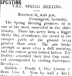 SPORTING (Taranaki Daily News 2-11-1908)