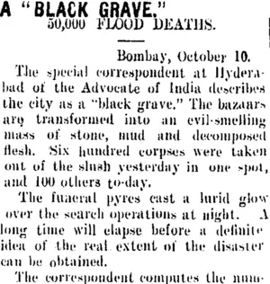 A "BLACK GRAVE." (Taranaki Daily News 5-12-1908)