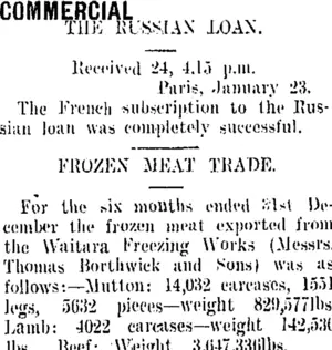COMMERCIAL. (Taranaki Daily News 25-1-1909)