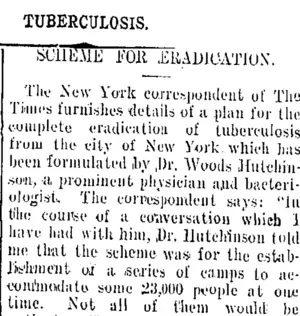 TUBERCULOSIS. (Taranaki Daily News 23-2-1909)