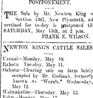 Page 5 Advertisements Column 5 (Taranaki Daily News 8-5-1909)