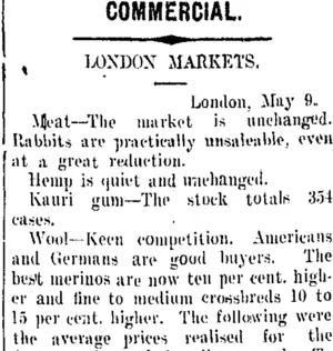 COMMERCIAL. (Taranaki Daily News 11-5-1909)