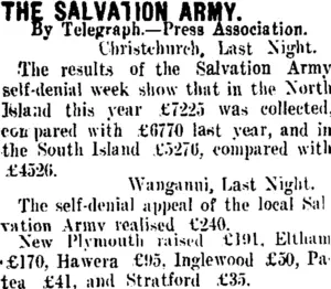 THE SALVATION ARMY. (Taranaki Daily News 27-10-1909)