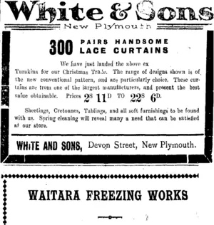 Page 1 Advertisements Column 5 (Taranaki Daily News 9-12-1909)