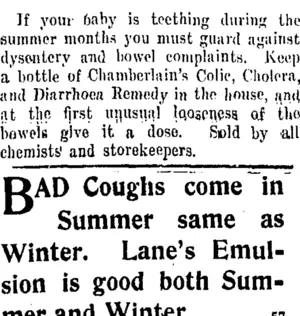 Page 1 Advertisements Column 3 (Taranaki Daily News 9-12-1909)