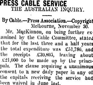 PRESS CABLE SERVICE. (Taranaki Daily News 1-12-1909)