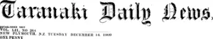 Masthead (Taranaki Daily News 14-12-1909)