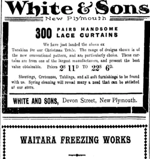 Page 1 Advertisements Column 5 (Taranaki Daily News 14-12-1909)