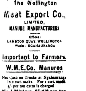 Page 3 Advertisements Column 8 (Taranaki Daily News 13-12-1909)