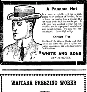 Page 1 Advertisements Column 5 (Taranaki Daily News 24-12-1909)