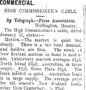 COMMERCIAL. (Taranaki Daily News 18-1-1910)