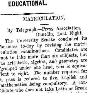 EDUCATIONAL. (Taranaki Daily News 1-2-1910)