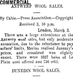 COMMERCIAL. (Taranaki Daily News 4-3-1910)