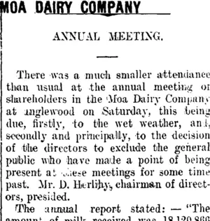MOA DAIRY COMPANY (Taranaki Daily News 3-10-1910)