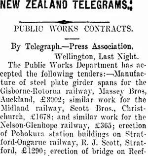 NEW ZEALAND TELEGRAMS. (Taranaki Daily News 28-10-1910)