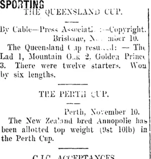 SPORTING. (Taranaki Daily News 11-11-1910)
