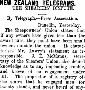NEW ZEALAND TELEGRAMS. (Taranaki Daily News 12-11-1910)