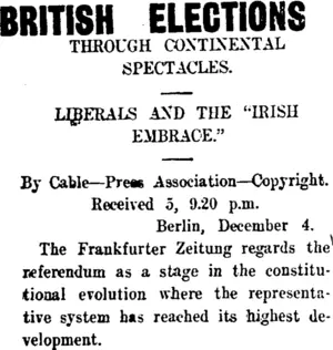 BRITISH ELECTIONS (Taranaki Daily News 6-12-1910)