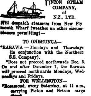 Page 2 Advertisements Column 1 (Taranaki Daily News 15-12-1910)