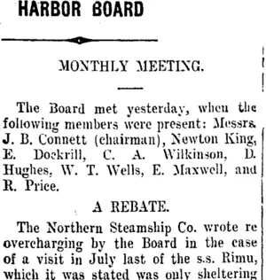 HARBOR BOARD (Taranaki Daily News 21-1-1911)
