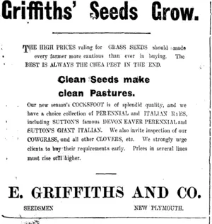 Page 7 Advertisements Column 1 (Taranaki Daily News 22-2-1911)