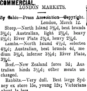 COMMERCIAL. (Taranaki Daily News 14-3-1911)