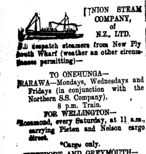 Page 2 Advertisements Column 1 (Taranaki Daily News 5-5-1911)