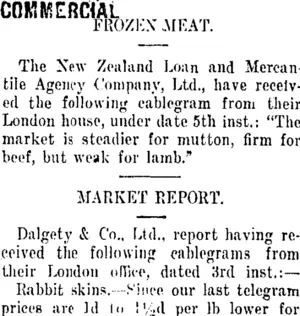 COMMERCIAL. (Taranaki Daily News 10-5-1911)
