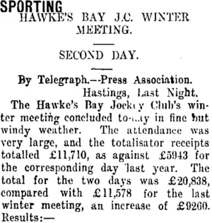 SPORTING (Taranaki Daily News 23-6-1911)