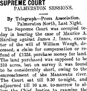 SUPREME COURT (Taranaki Daily News 22-9-1911)
