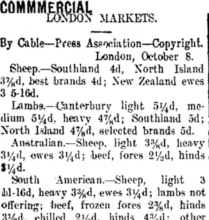 COMMERCIAL (Taranaki Daily News 10-10-1911)