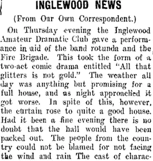 INGLEWOOD NEWS (Taranaki Daily News 28-10-1911)