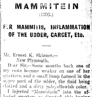 Page 9 Advertisements Column 3 (Taranaki Daily News 28-10-1911)