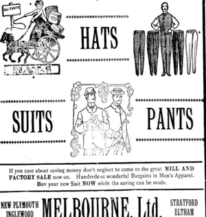 Page 8 Advertisements Column 1 (Taranaki Daily News 31-10-1911)