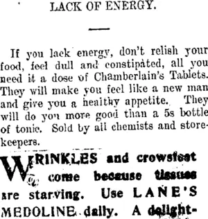 Page 3 Advertisements Column 3 (Taranaki Daily News 1-11-1911)