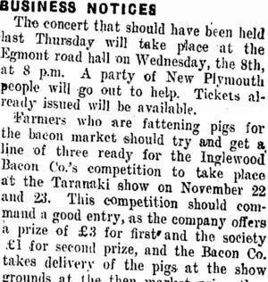 BUSINESS NOTICES. (Taranaki Daily News 1-11-1911)