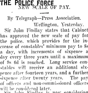THE POLICE FORCE. (Taranaki Daily News 1-11-1911)