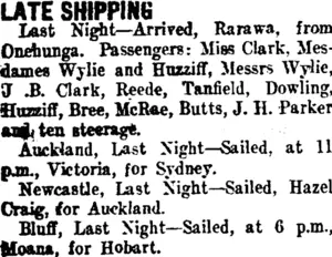 LATE SHIPPING (Taranaki Daily News 14-11-1911)