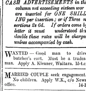 Page 1 Advertisements Column 6 (Taranaki Daily News 16-11-1911)
