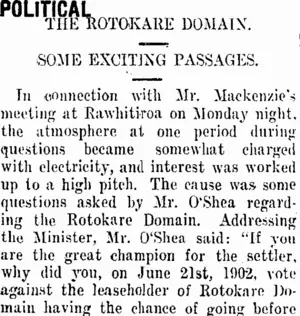 POLITICAL (Taranaki Daily News 16-11-1911)