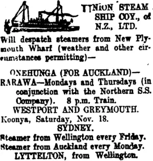 Page 2 Advertisements Column 1 (Taranaki Daily News 17-11-1911)