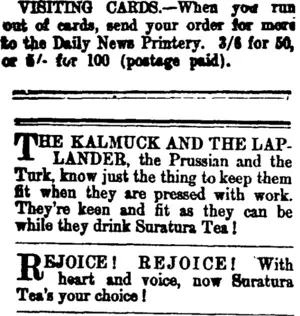 Page 4 Advertisements Column 1 (Taranaki Daily News 17-11-1911)