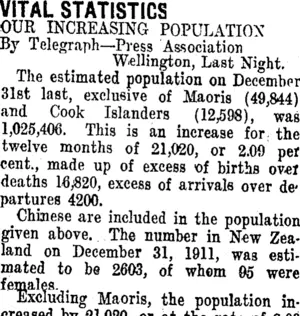 VITAL STATISTICS. (Taranaki Daily News 16-2-1912)
