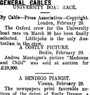 GENERAL CABLES (Taranaki Daily News 22-2-1912)