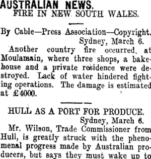 AUSTRALIAN NEWS. (Taranaki Daily News 7-3-1912)