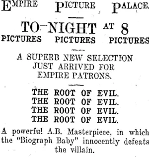 Page 1 Advertisements Column 4 (Taranaki Daily News 11-7-1912)